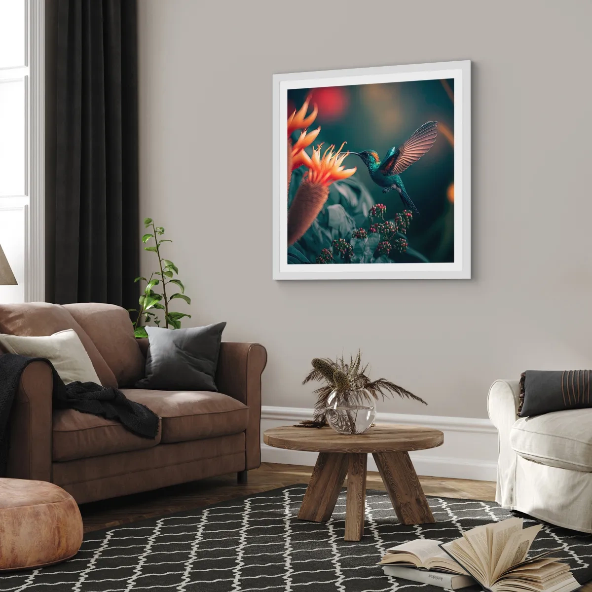 Poster in white frmae - Really Colourful Life - 50x50 cm