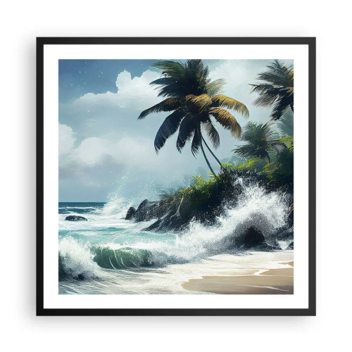 Poster in black frame - On a Tropical Shore - 60x60 cm