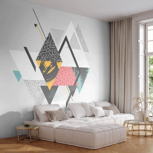 Photo Wallpaper Premium Canvas - Variation for Triangle and Rhombus - Abstraction, Piece, Triangles - 400x280 cm