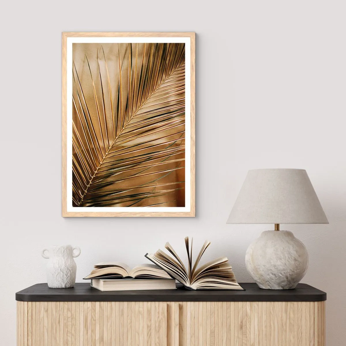 Poster in light oak frame - Natural Colonnade - 50x70 cm