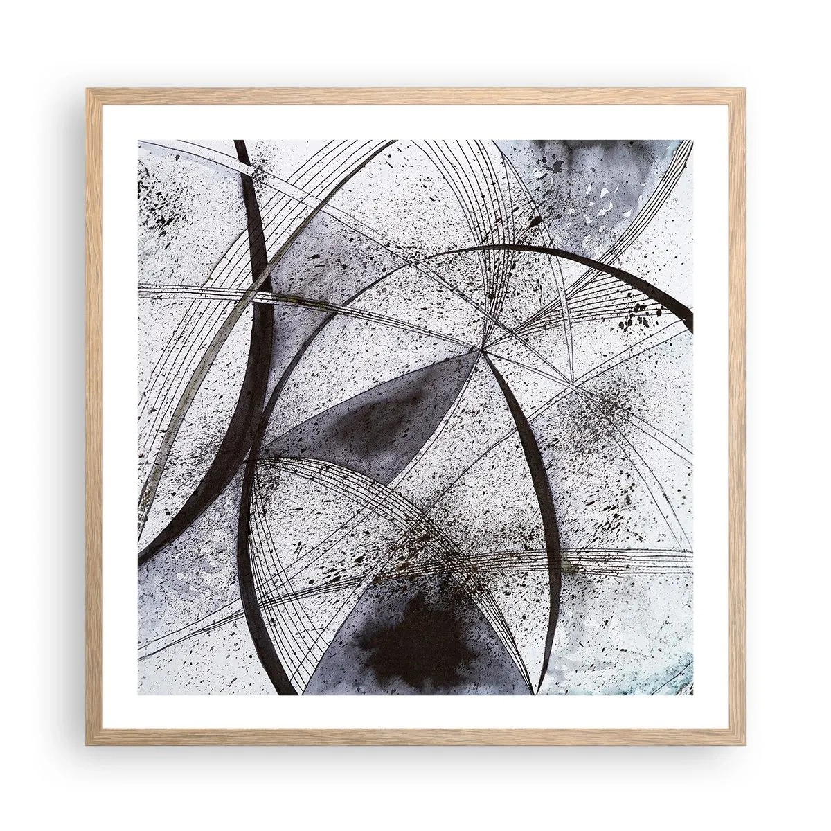 Poster in light oak frame - Futuristic Fantasy - 60x60 cm