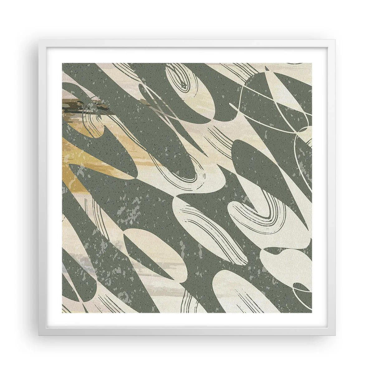 Poster in white frmae - Rhytmic Abstract - 60x60 cm