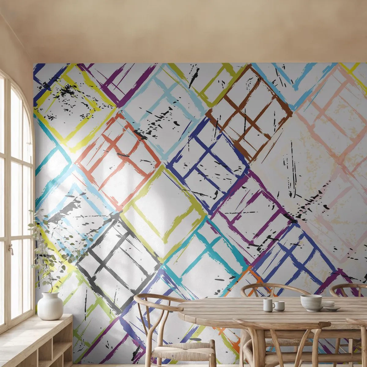 Photo Wallpaper Standard Eco - Cells to Rent - Abstraction, Piece, Modern Pattern - 400x280 cm