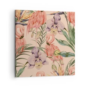 Canvas picture - Pink Ballet among Flowers - 50x50 cm