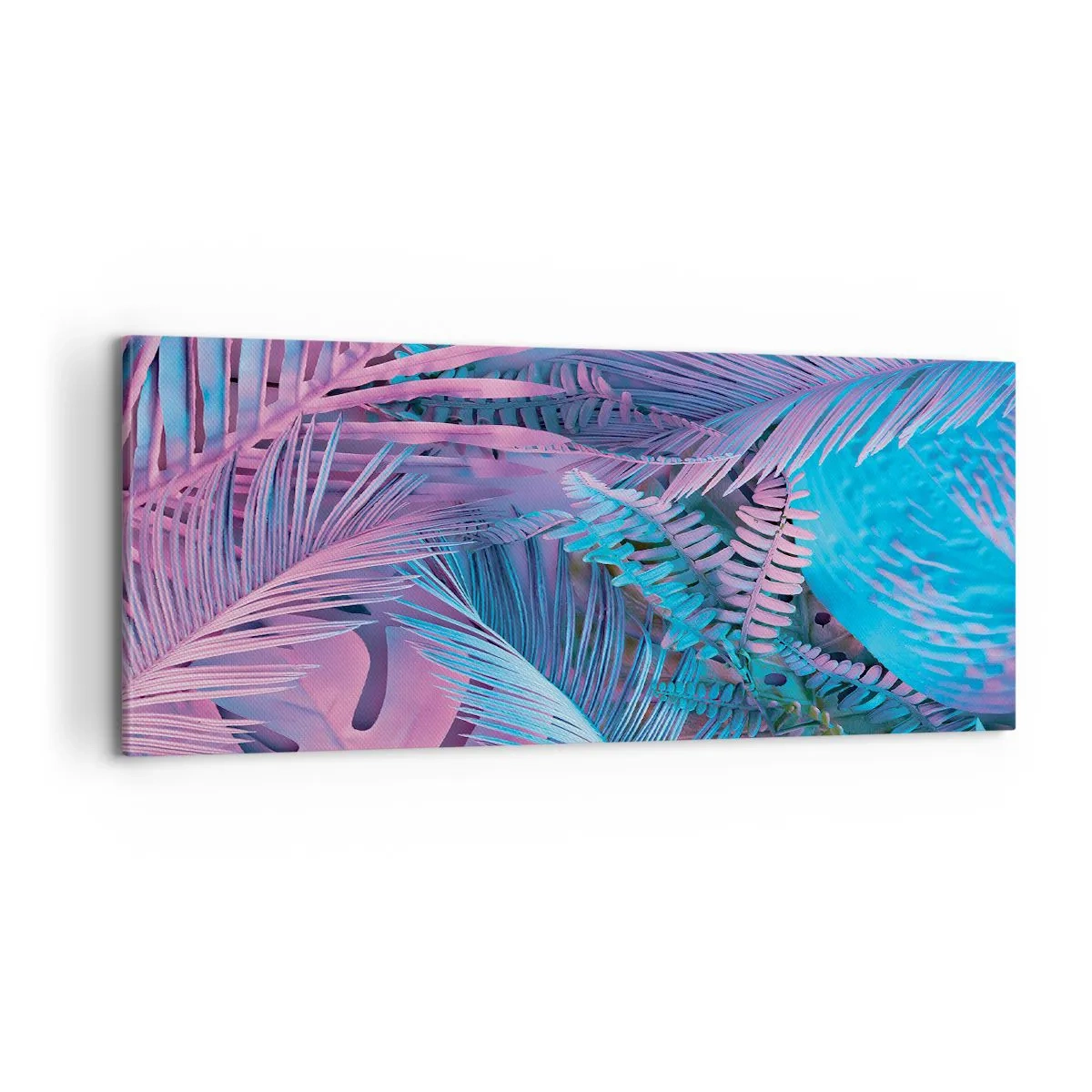 Canvas picture - Tropics in Pink and Blue - 100x40 cm