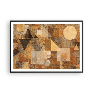 Poster in black frame - Cubist Study in Brown - 100x70 cm