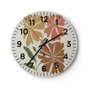 Wall clock - Clock on glass - Nature and Geometry - 40x40 cm