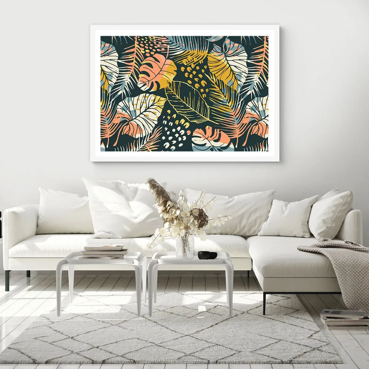 Poster in white frmae - Leafy Fantasy - 100x70 cm
