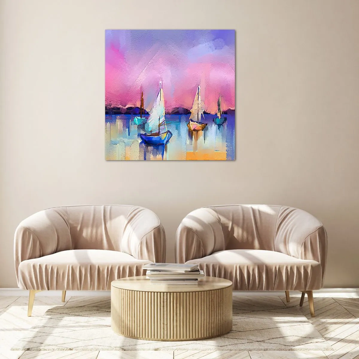 Glass picture - Direction: High Sees - 70x70 cm
