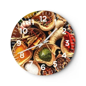 Wall clock - Clock on glass - Take What You Want - 30x30 cm