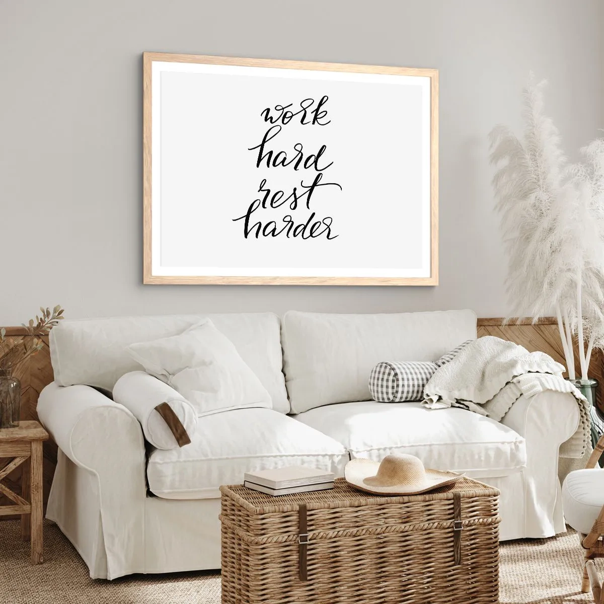 Poster in light oak frame - Life  Balance - 50x40 cm