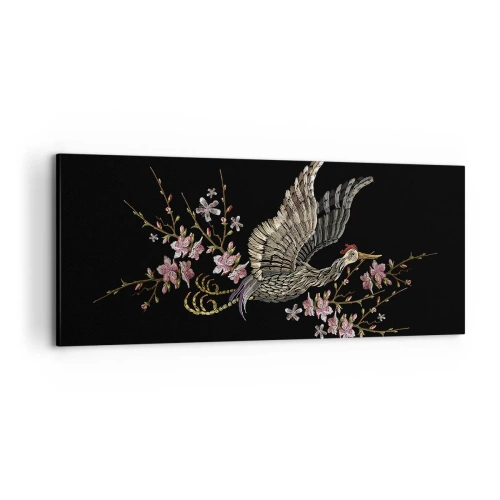 Canvas picture - Exotic, Embroidered Bird - 120x50 cm