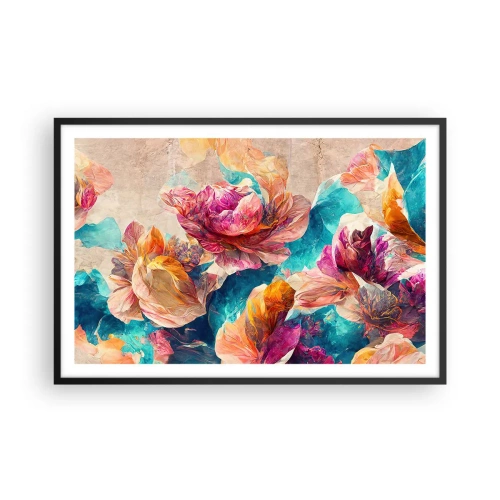 Poster in black frame - Colourful Splendour of a Bouquet - 91x61 cm