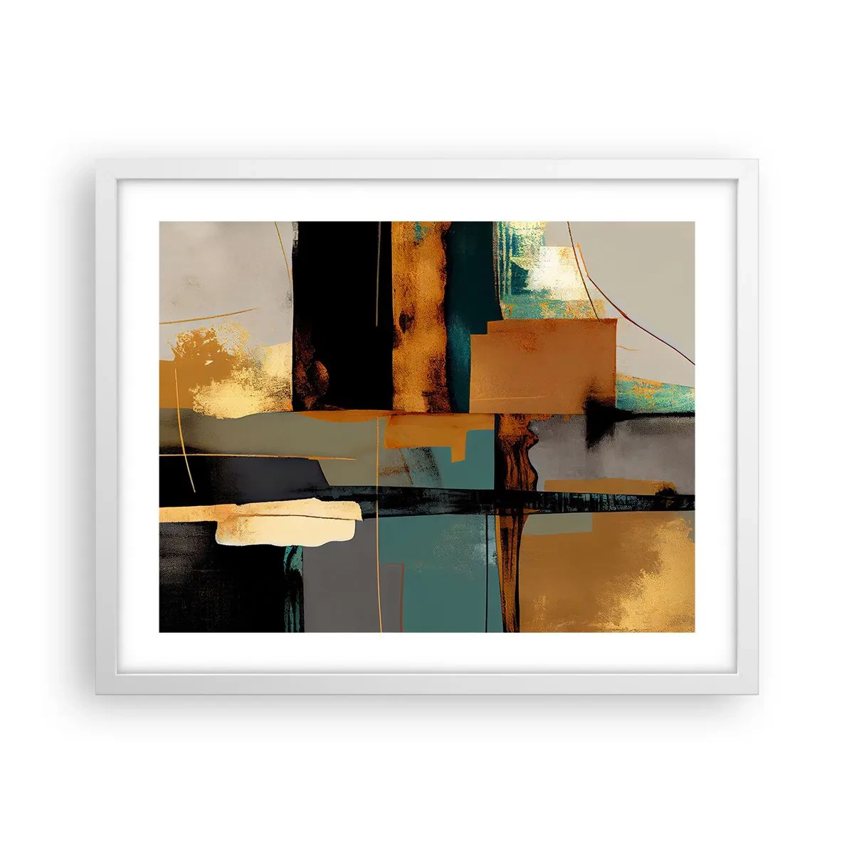 Poster in white frmae - Abstract - Light and Shadow - 50x40 cm