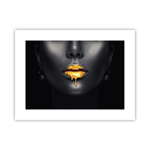 Poster - Golden Lips - 40x30 cm