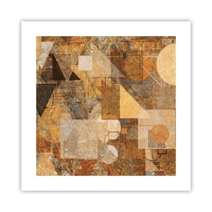 Poster - Cubist Study in Brown - 40x40 cm