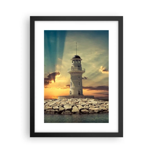 Poster in black frame - Light, Hope, Beauty - 30x40 cm