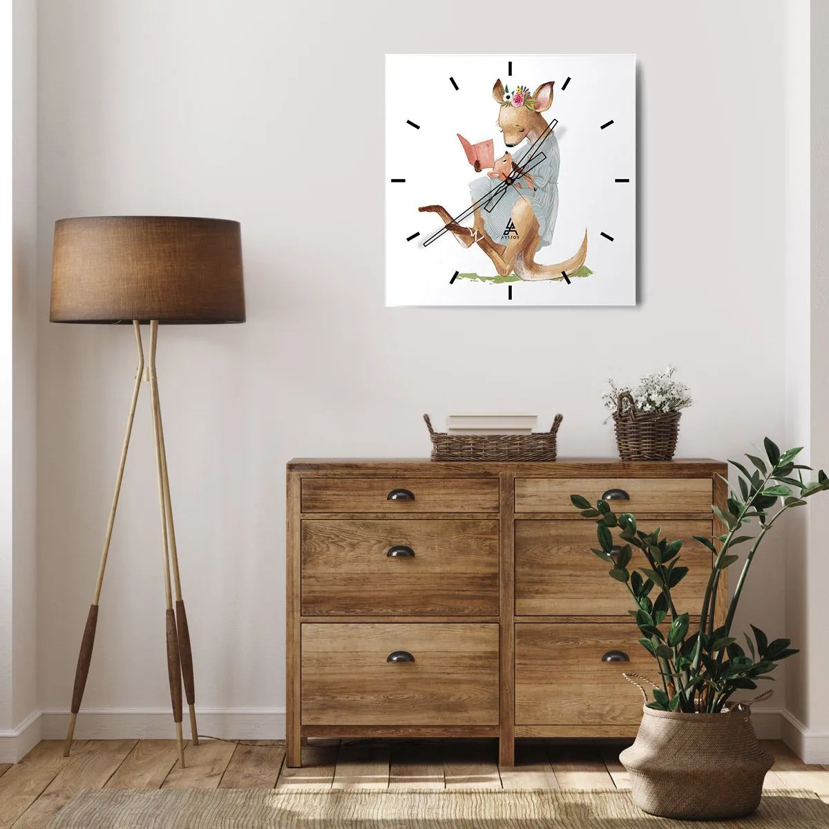 Wall clock - Clock on glass - Read to Me, Mum - 40x40 cm