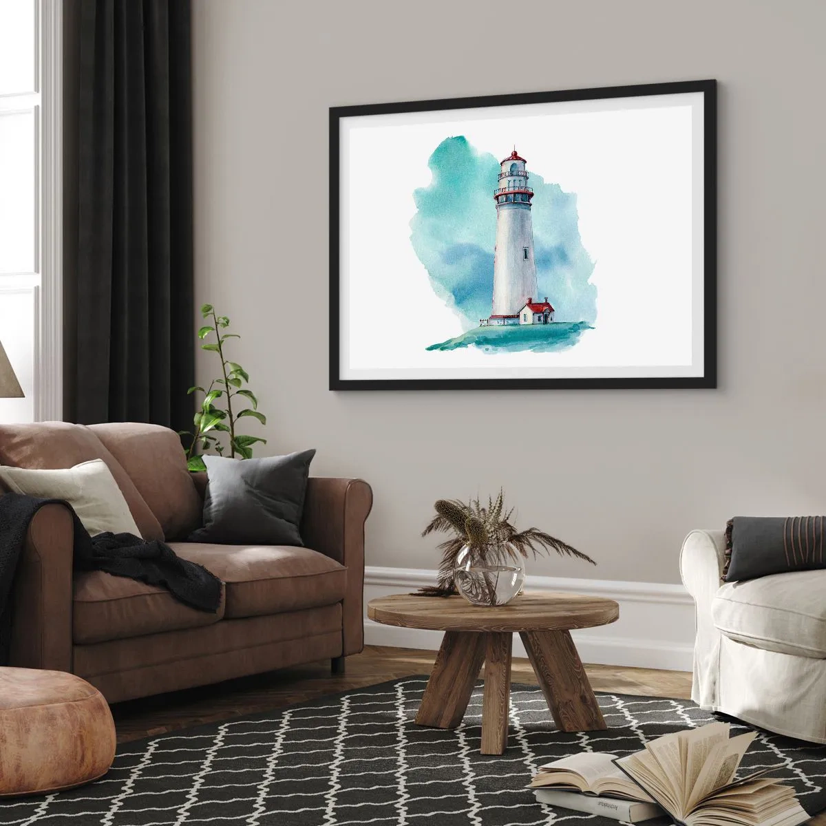 Poster in black frame - Gentle Sister of Blue - 70x50 cm
