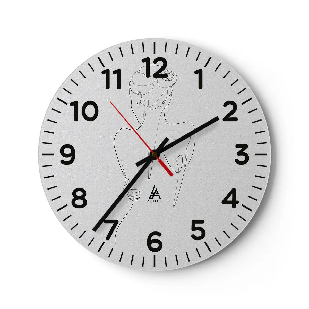 Wall clock - Clock on glass - Music of the Body - 40x40 cm