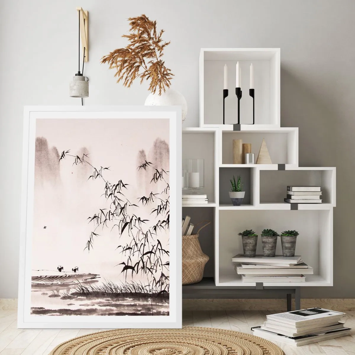 Poster in white frmae - Quiet As a Rice Field - 70x100 cm