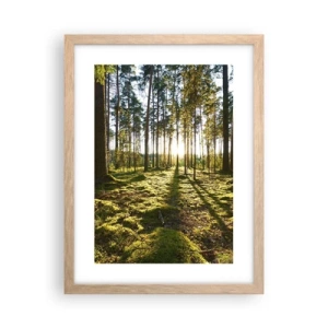Poster in light oak frame - Deep in the Forest - 30x40 cm