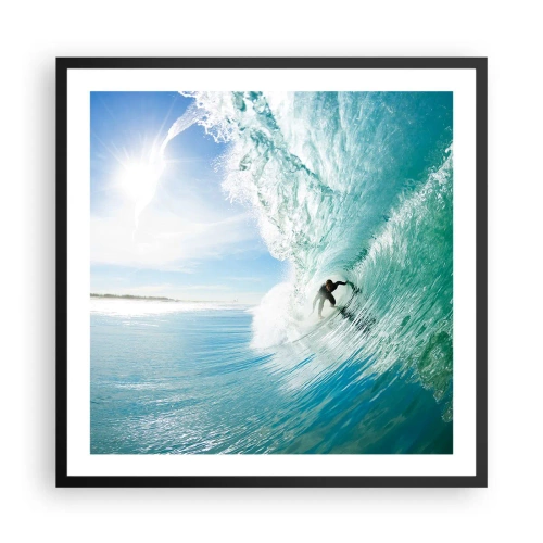 Poster in black frame - Riding the Wave - 60x60 cm