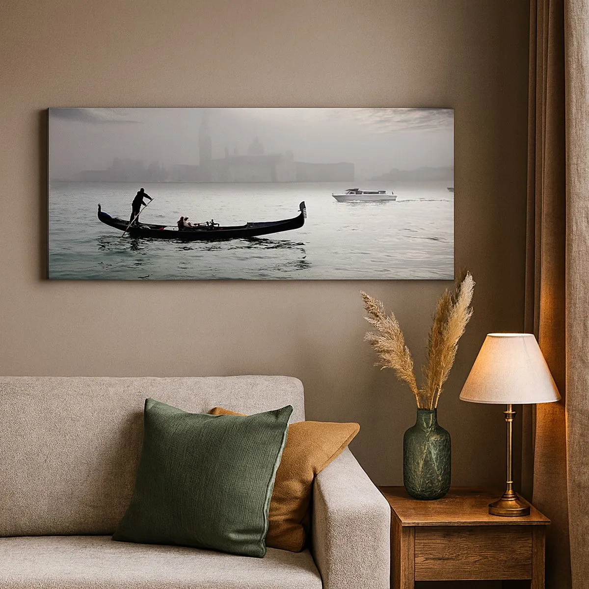 Canvas picture - Fairytale City from Water and Fog - 100x40 cm