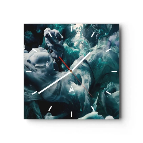 Wall clock - Clock on glass - Movement of Colour - 30x30 cm