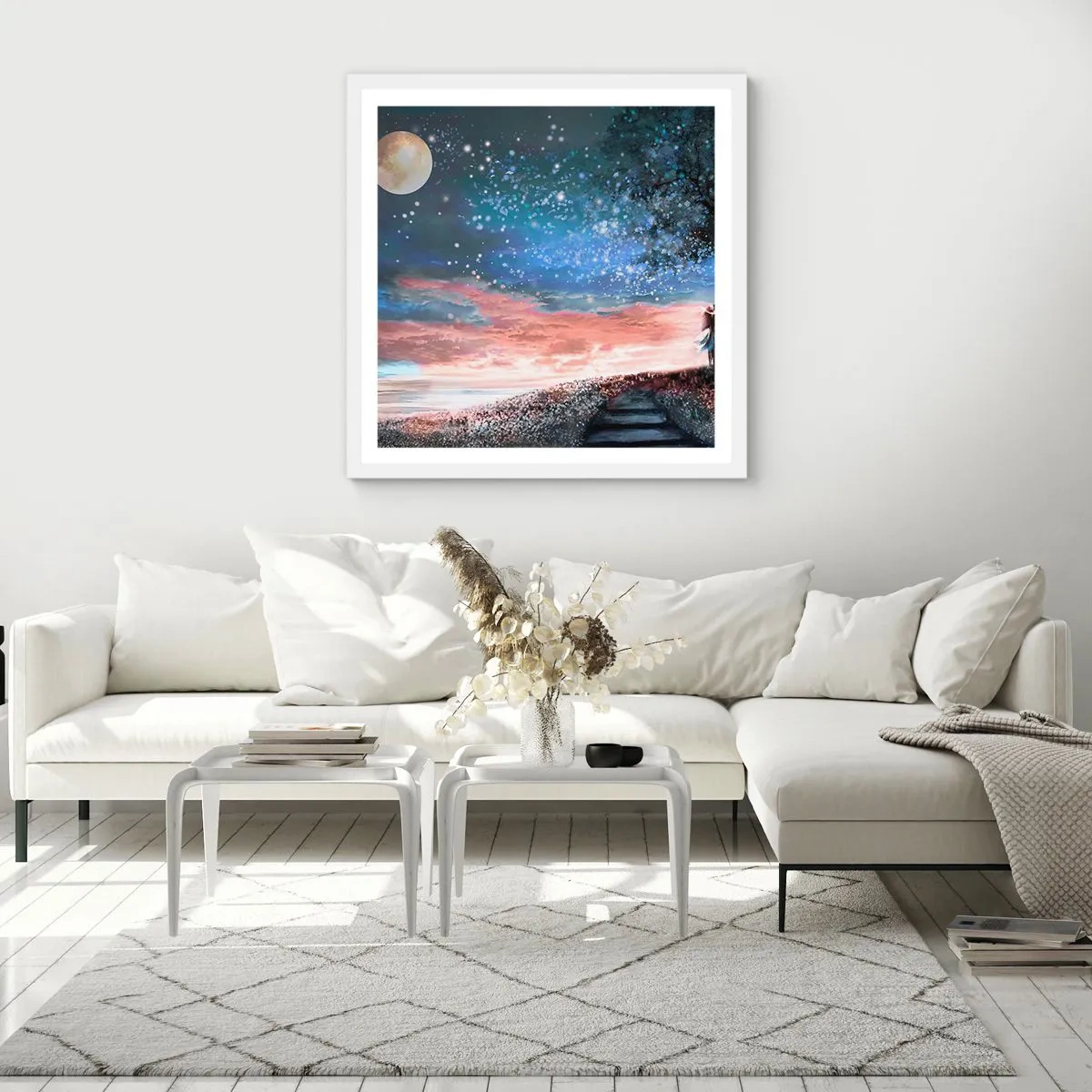 Poster in white frmae - Starry Spectacle - 30x30 cm
