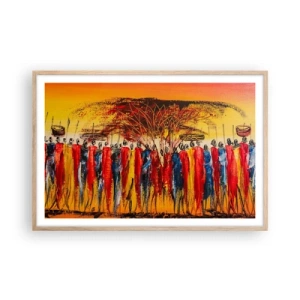 Poster in light oak frame - Marching in the Rhythm of Tam-tam - 91x61 cm