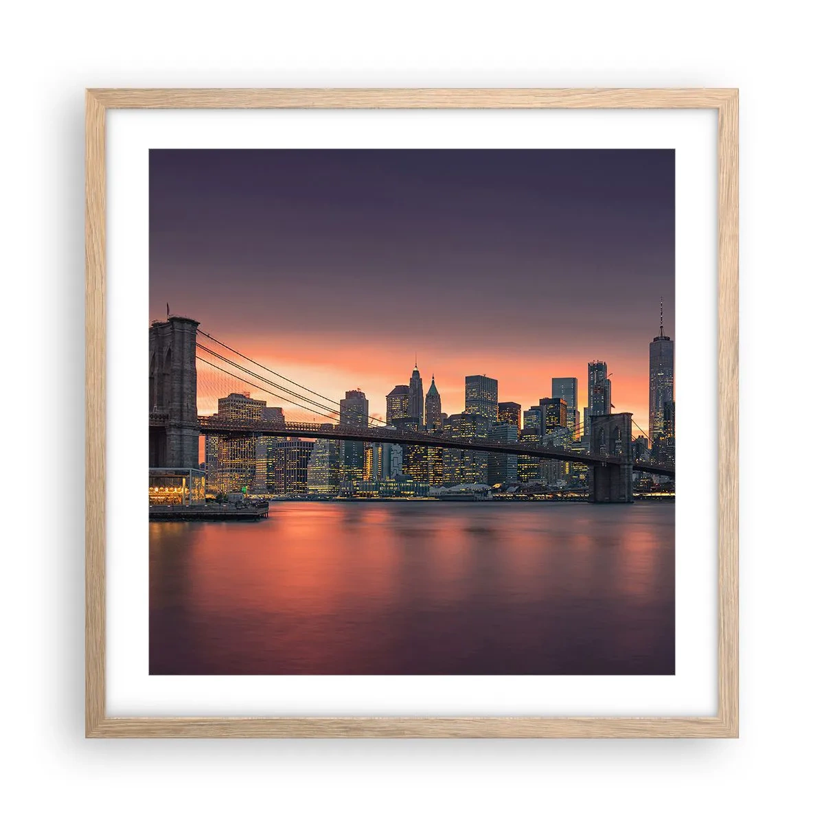 Poster in light oak frame - Submerged in Lilac Silence - 50x50 cm