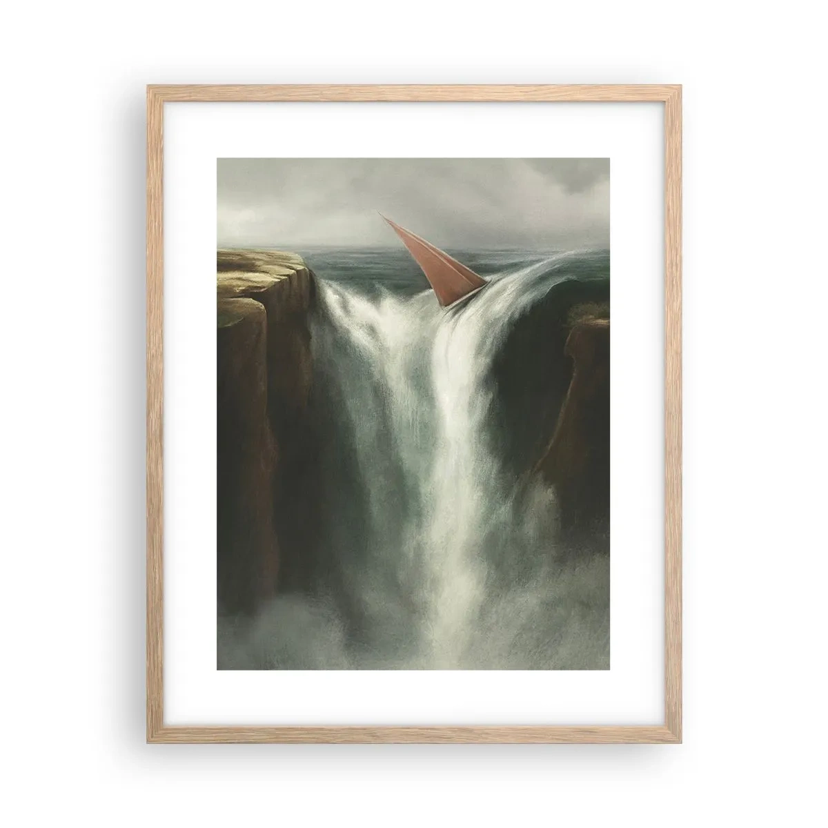 Poster in light oak frame - Life Warning - 40x50 cm