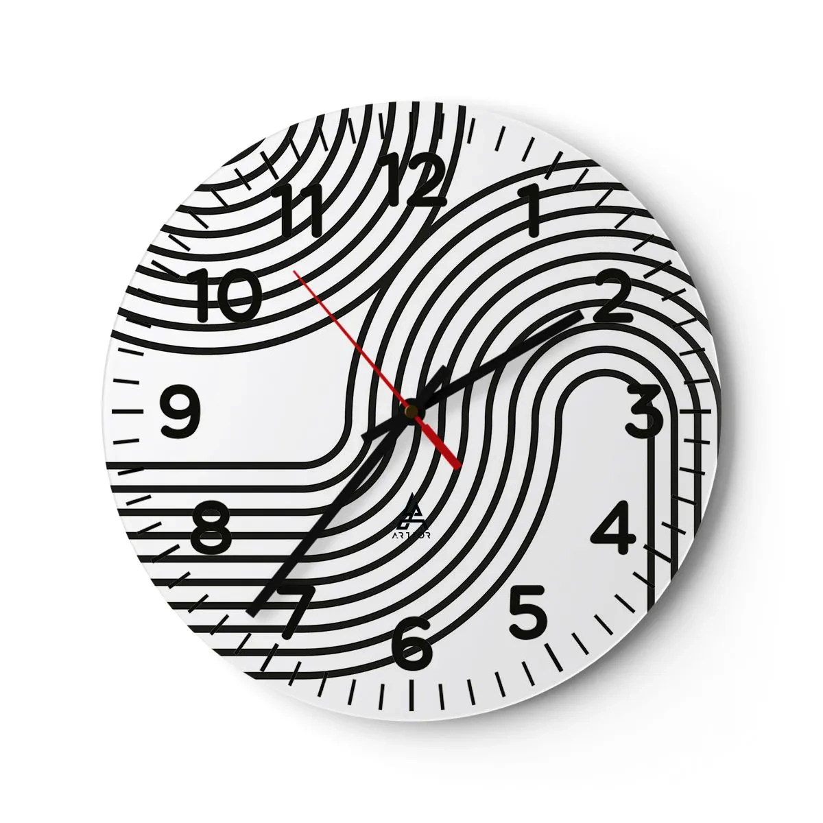 Wall clock - Clock on glass - On the Curve - 30x30 cm