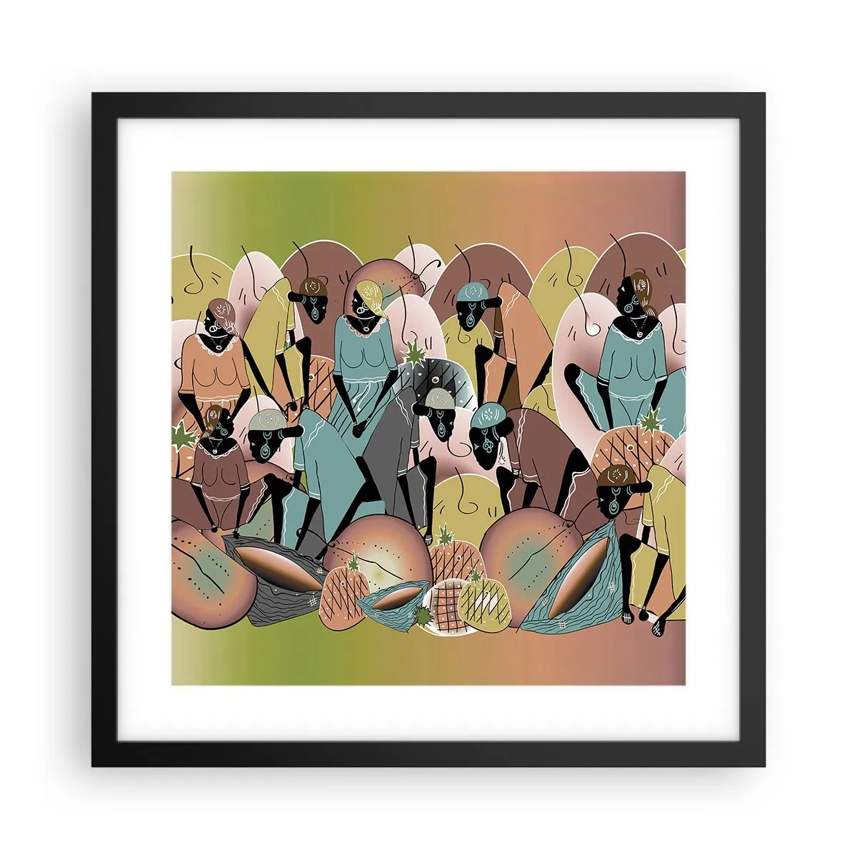 Poster in black frame - Big Holiday Is Coming - 40x40 cm