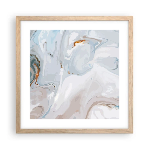 Poster in light oak frame - White Fusion - 40x40 cm