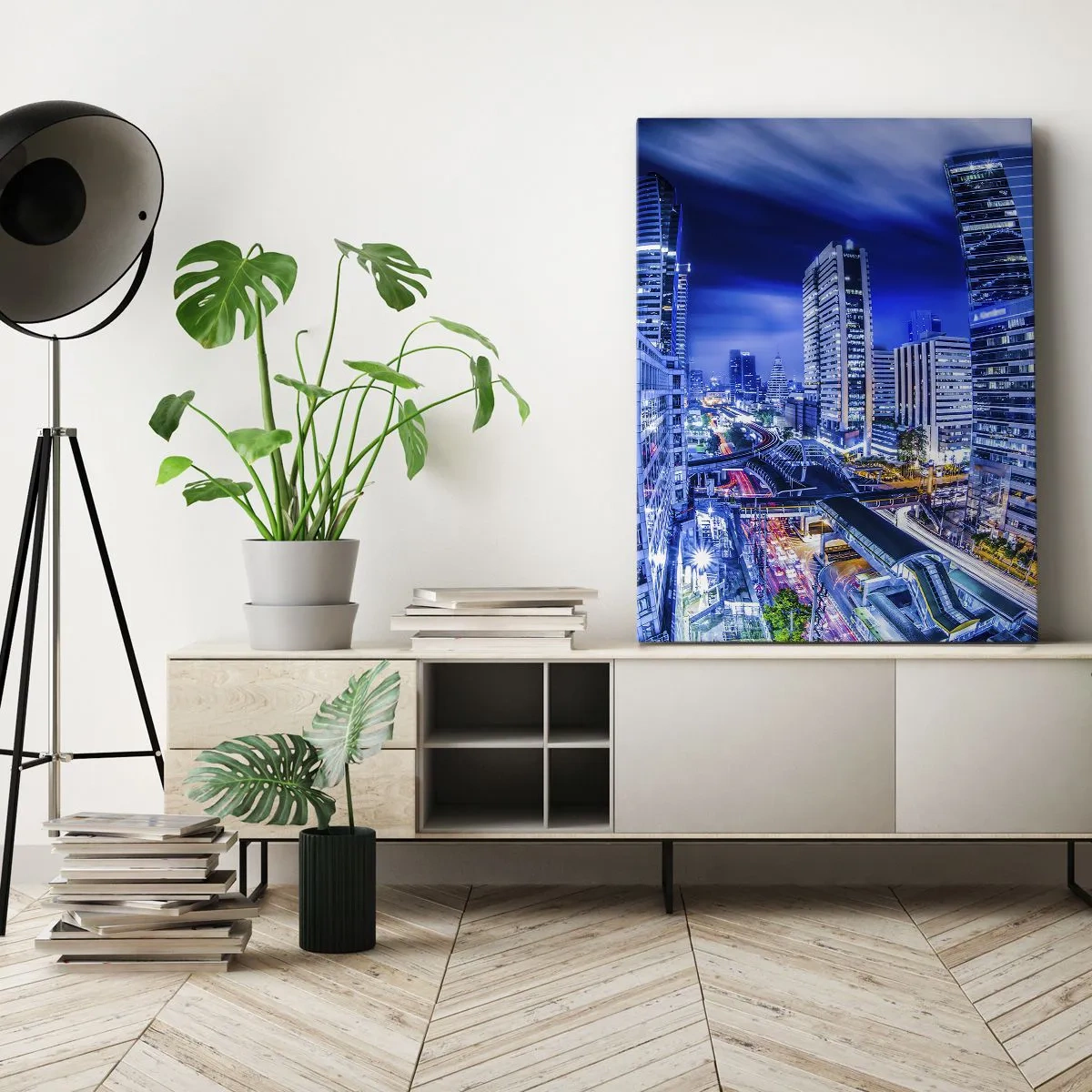 Canvas picture - Rhythms of a City by Night - 80x120 cm