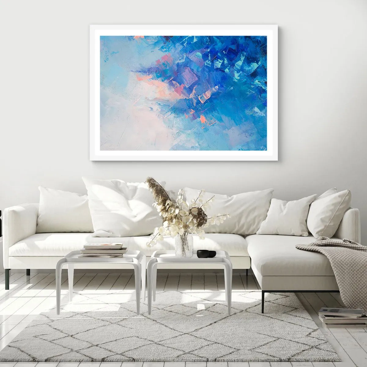 Poster in white frmae - Winter Abstract - 100x70 cm