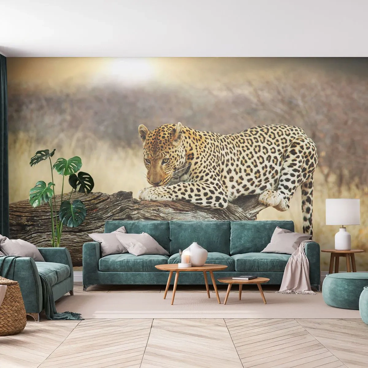 Photo Wallpaper Premium Canvas - I Mark My Own Path - Animals, leopard, Africa - 350x256 cm