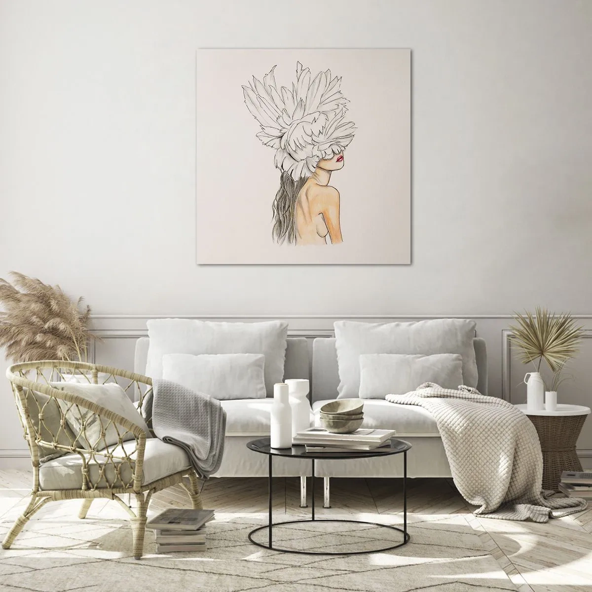 Glass picture - Crowned Beauty - 60x60 cm