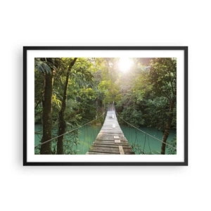 Poster in black frame - Azure Water in Azure Forest - 70x50 cm