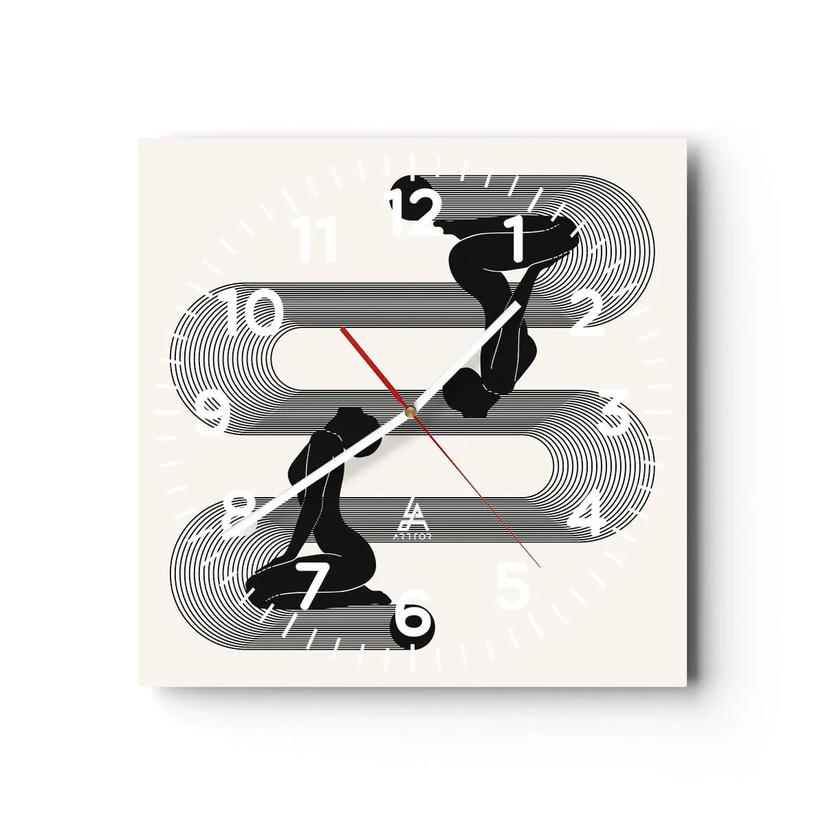 Wall clock - Clock on glass - Sensual Symmetry - 30x30 cm