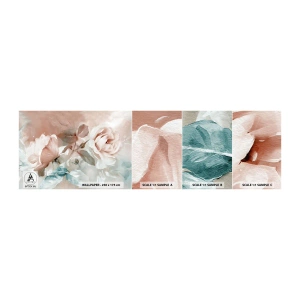 Photo Wallpaper Sample Self-Adhesive Deluxe Sticker - Spirit of Romaticism - Flowers, Romantic, Roses - 100x30 cm