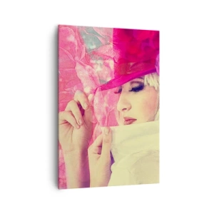 Canvas picture - Retro Portrait in Pink - 70x100 cm