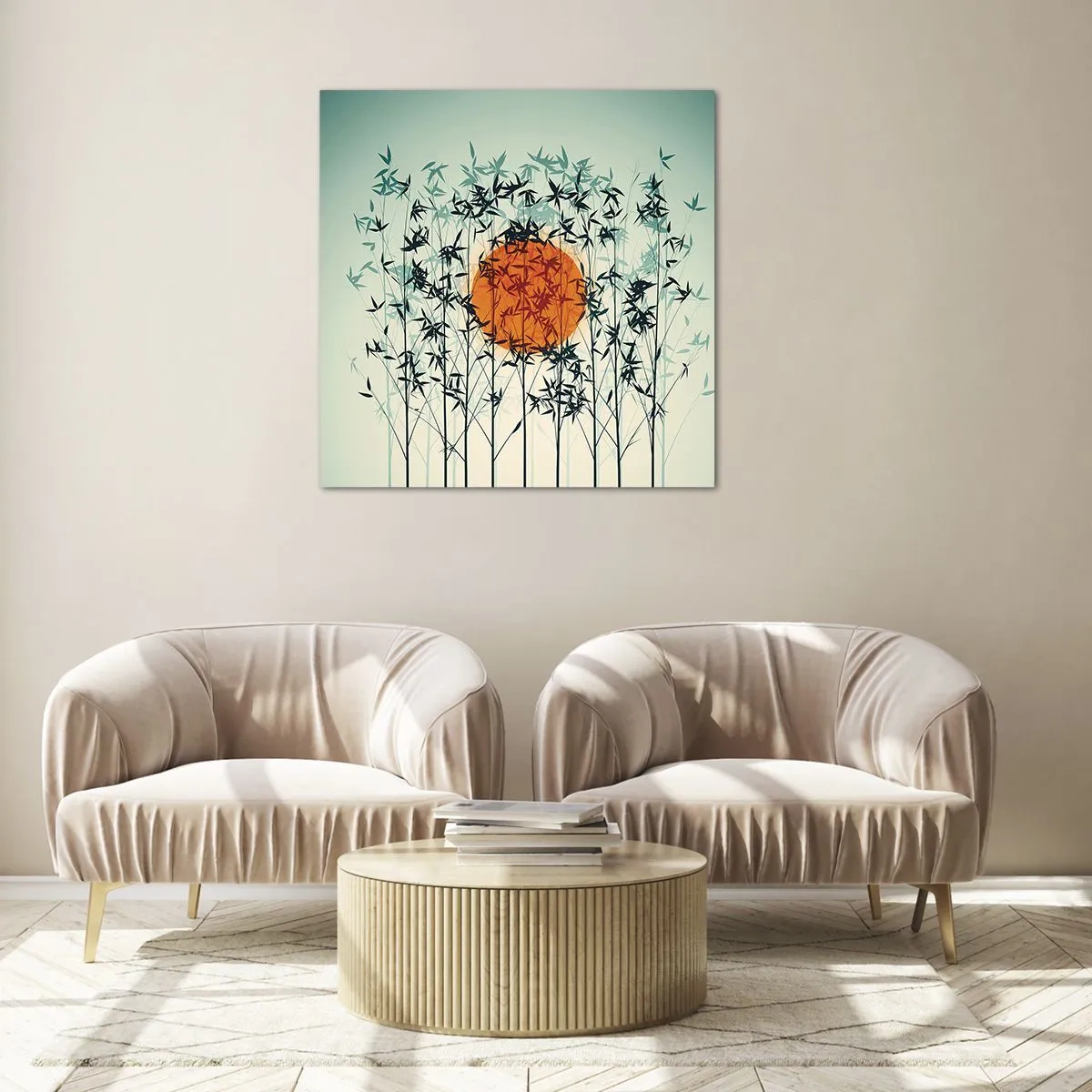 Glass picture - Japanese Sun - 60x60 cm