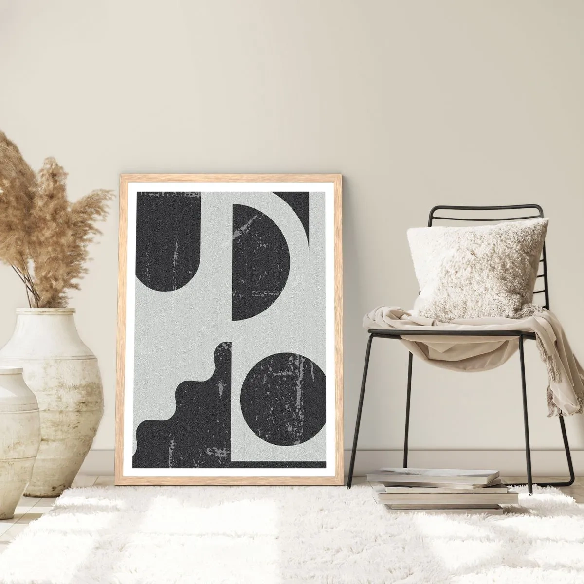 Poster in light oak frame - Composition Above and Under - 30x40 cm