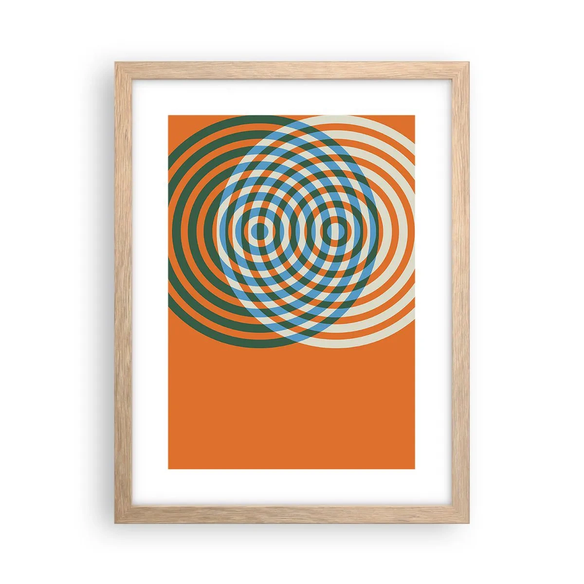 Poster in light oak frame - Abstract Variation on a Circle - 30x40 cm