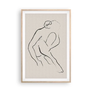 Poster in light oak frame - Intimate Sketch - 61x91 cm