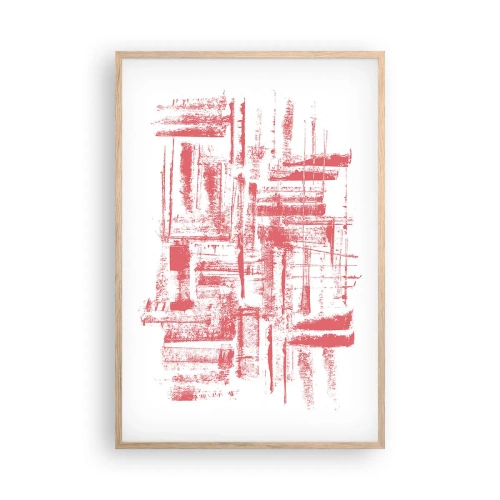 Poster in light oak frame - Red City - 61x91 cm