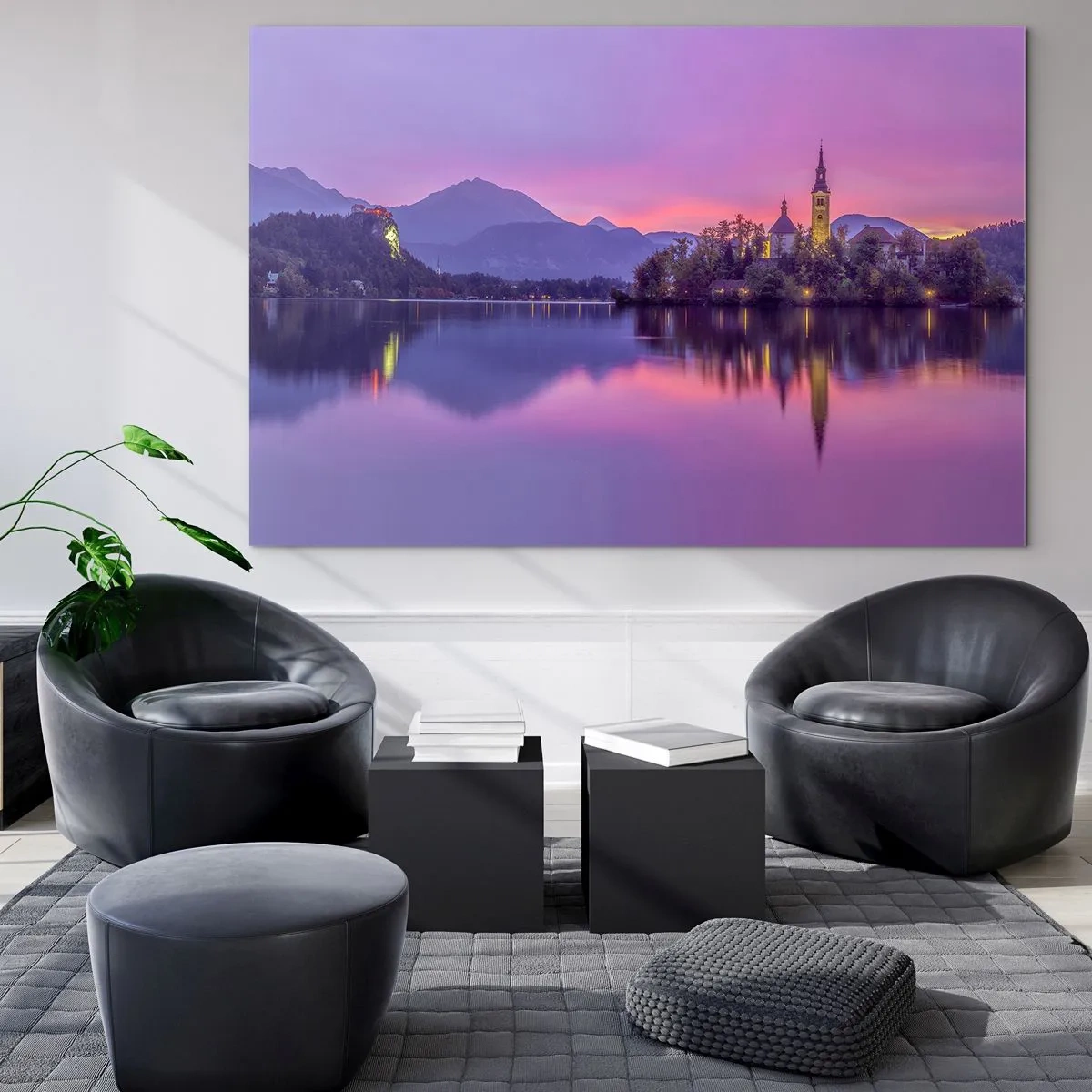 Glass picture - Fairytale Island by Dusk - 120x80 cm